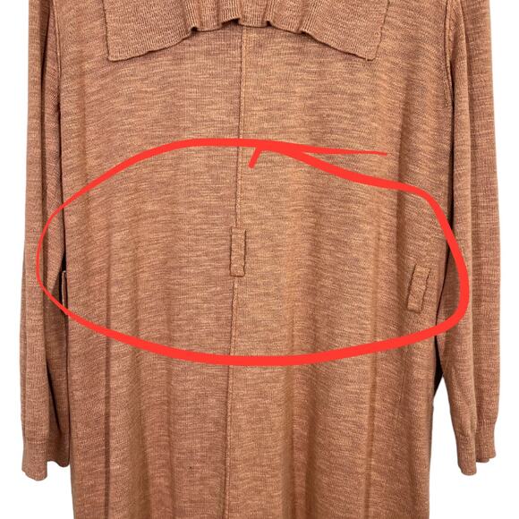 Free People Beach Long Slub Knit Cardigan Sweater XS New Brown Tan Boho Casual - Picture 4 of 6